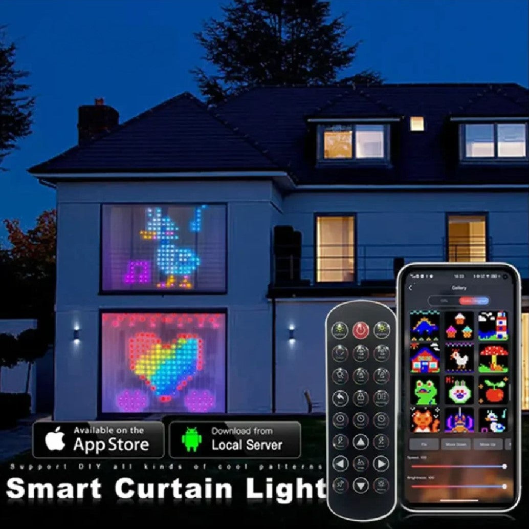 Picture Display LED Smart RGB Curtain Lights - Remote App