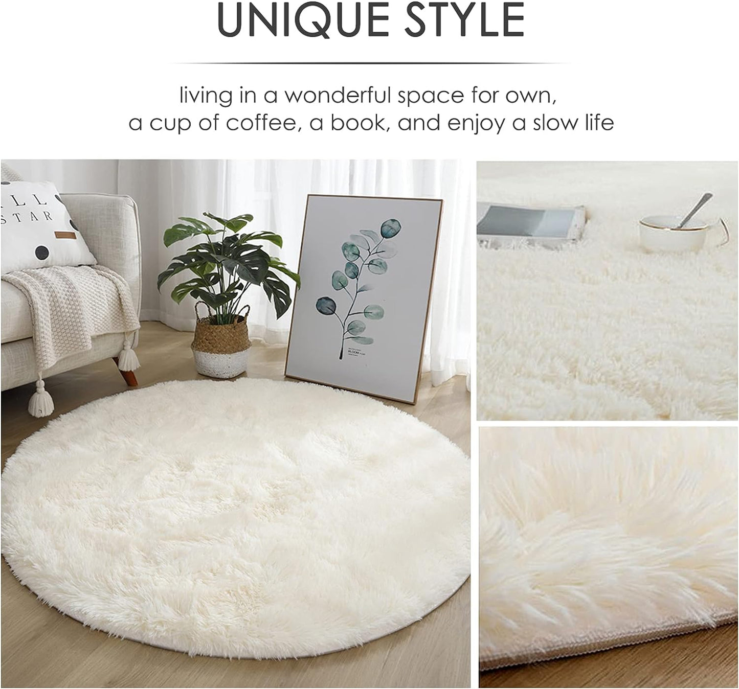 Super Soft Plush Fluffy Round Rug