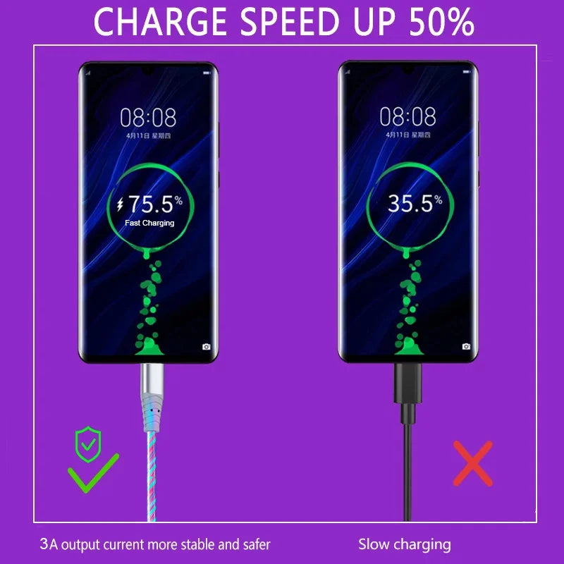 Flow Luminous Cable - USB Type C or Lightning