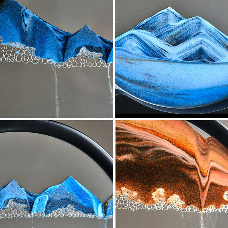 3D Moving Sand Hourglass Art