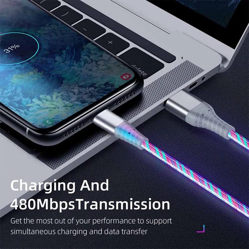 Flow Luminous Cable - USB Type C or Lightning