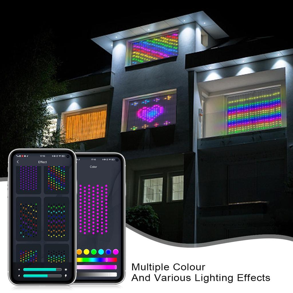 Picture Display LED Smart RGB Curtain Lights - Remote App